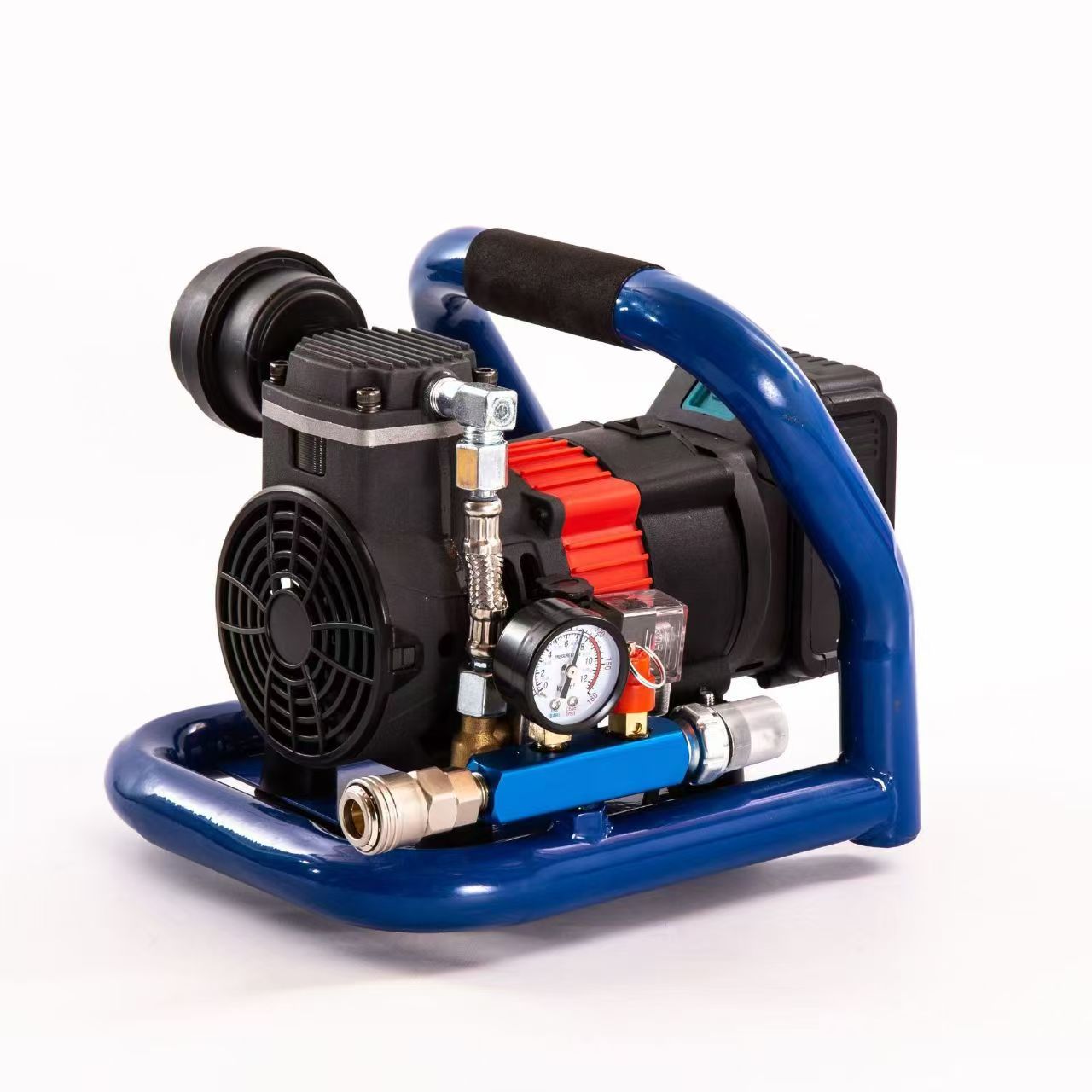 Lithium Battery Air Compressor Mini Portable Air Pump Oil-Free Silent Air Compressor for Woodworking Air Nail Gun