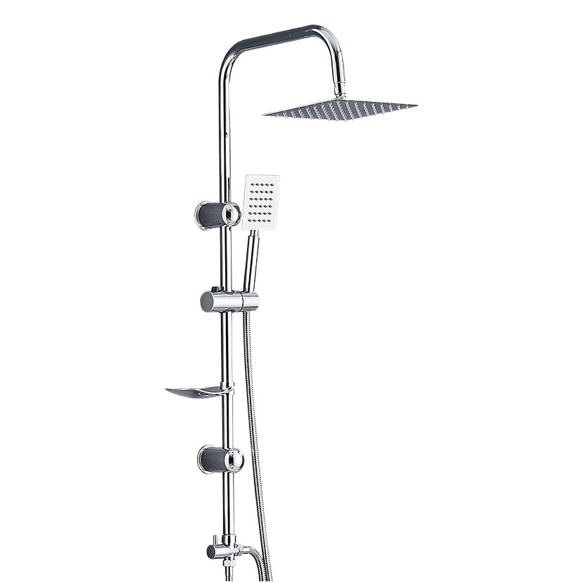 Traje de ducha de elevación con acero inoxidable sobrealimentado boquilla de pulverización superior cuadrada baño Baño simple traje de Ducha