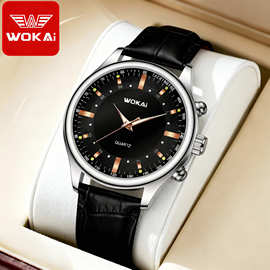 2023新款沃凯wokai商务腕表石英运动表休闲皮带男士手表男表批发
