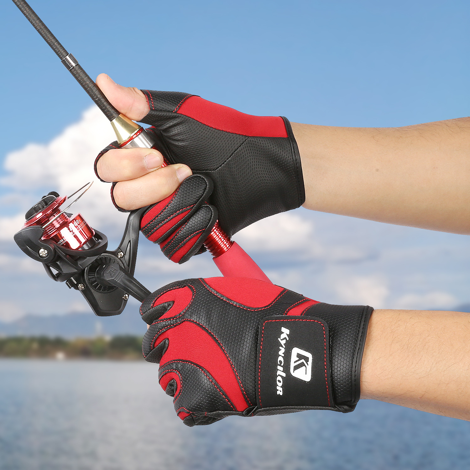 kyncilor outdoor sports exposed three-finger non-slip wear-resistant fishing riding gloves half-finger fishing equipment wholesale