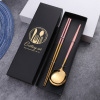 L Cross -border stainless steel knives fork spoon four -piece golden steak knife fork Portuguese tableware Christmas New Year gift box