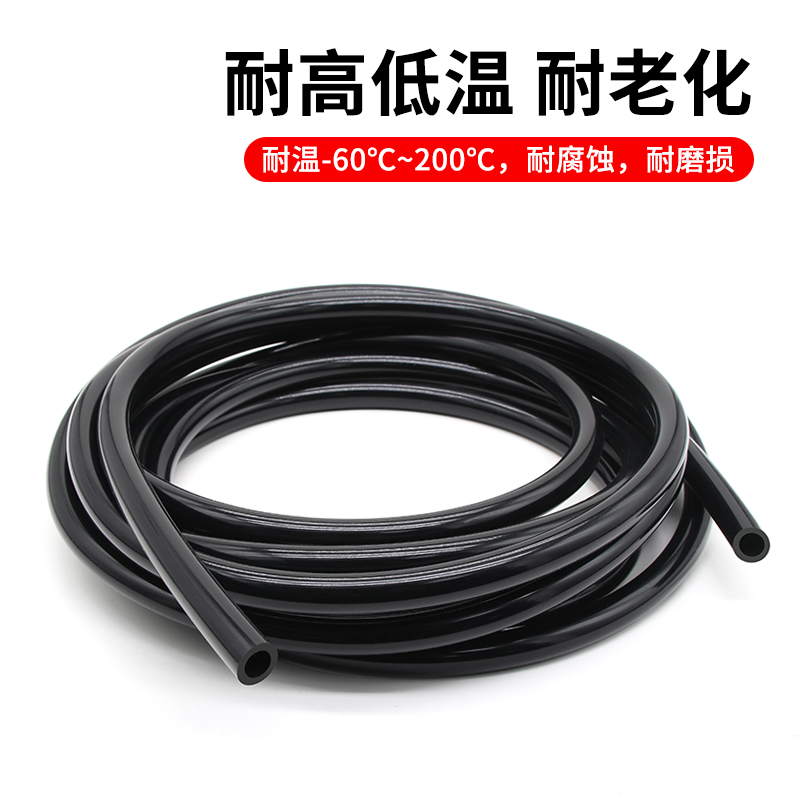 Tubo de silicona negro, tubería de goma de silicona resistente a altas temperaturas de grado alimenticio 24 6 8 10 20 sin olor, tubería de agua de goma blanda
