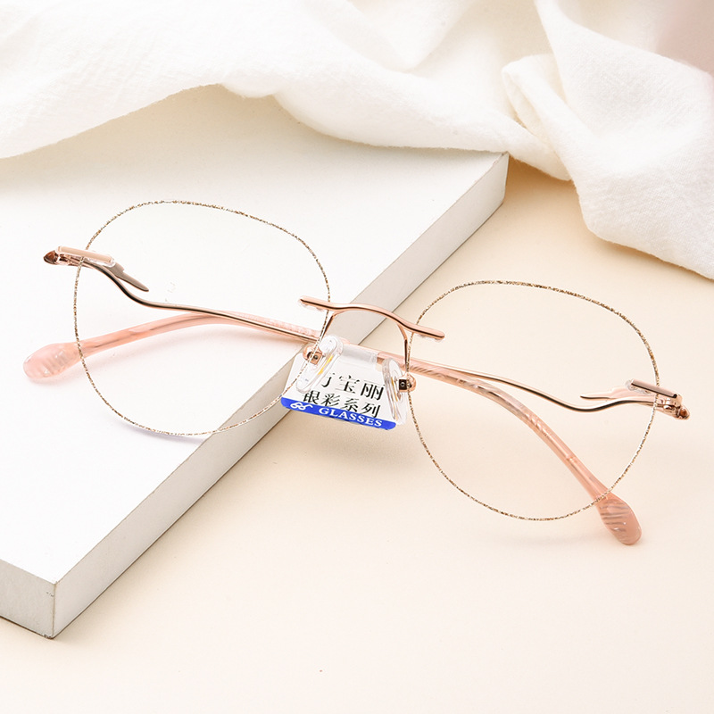 2021新款時尚  女款複古 大框鑲彩鑽石切邊框架 支持壹付訂做度數