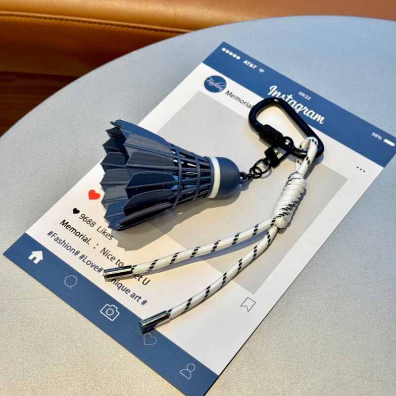 3D Printed Badminton Keychain Dark Night Blue Special Edition 3D Printed Exquisite Badminton Pendant Backpack Decoration 3D Printed Badminton Keychain Dark Night Blue Special Edition 3D Printed Exquisite Badminton Pendant Backpack Decoration