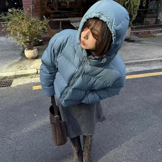 2024【现】韩东大门秋冬新款90鹅绒休闲宽松保暖连帽羽绒服外套女