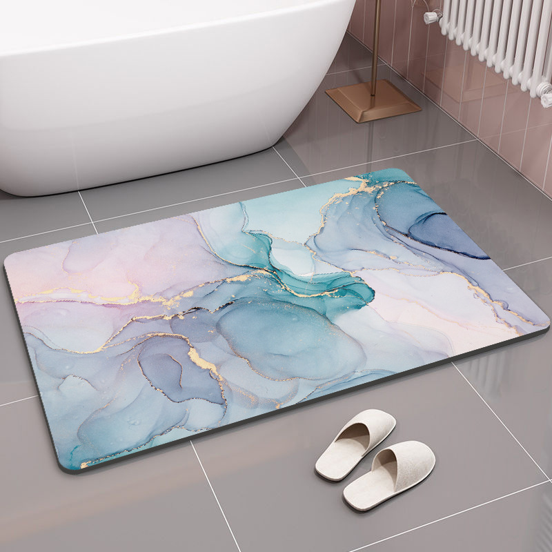 Minimalist Non-slip Bathroom Rug Absorbent Diatomite Floor Mat_voghion.com