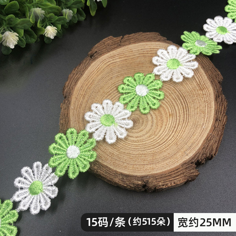 RY color encaje flores pequeñas accesorios hecho a mano bricolaje encaje correa lateral ropa cortina bordado tela material decoración