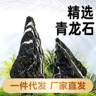 Pickling Green Dragon Stone Landscape in stock Fish Tank Ornaments Decorative Decorative Pickling Green Dragon Stone Factory Straight Hair Raw Stone