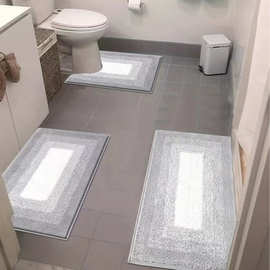 跨境仿羊绒地毯浴室卫生间马桶防滑套垫家用洗手间门口易打理脚垫