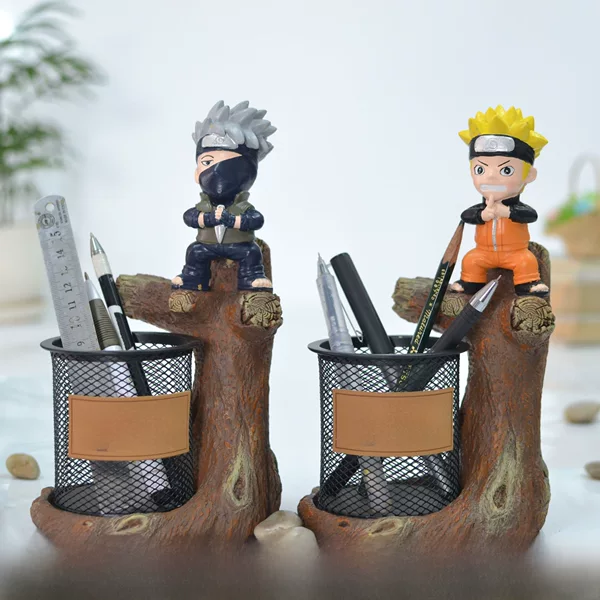 Children's Day Gift Q Version Naruto Resin Crafts Ornaments Whirlpool Naruto Pen Holder Kakashi Stationery