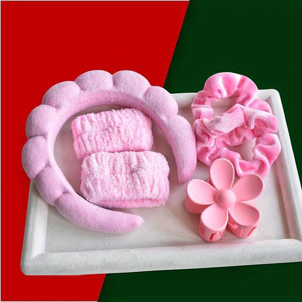 sponge headband with pigtail for face washing