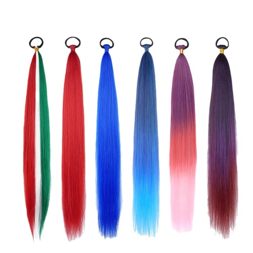 Elastic Ponytail Headdress for Women, European & American Style: Seamless Wrap-around Braided Ponytail Extensions for Straight Hair