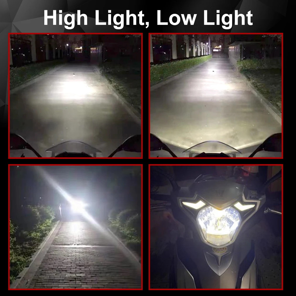 Motorcycle Eight-Sided Led Single-Claw H4 Three-Sided Cob Light Headlight Modification Front Headlight