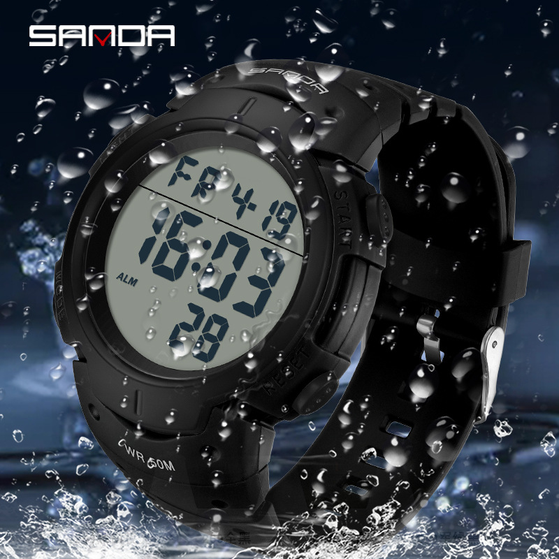 SANDA reloj electrónico astronauta dial reloj electrónico nocturno al aire libre impermeable reloj de montaña multifuncional hombre