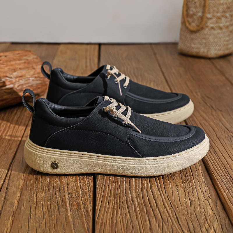 新款跨境男鞋时尚潮流百搭休闲鞋舒适韩版简约时尚轻便皮鞋男批发
