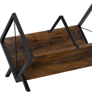 Oblique Insert Brown CD Rack Record Storage Wooden Rack Retro Style Magazine Book File Album Disc Cross Border Rack