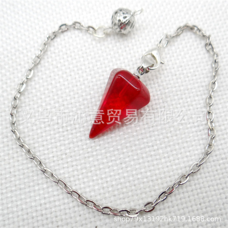 Venta caliente ágata natural cristal piedra preciosa cono hexágono cono colgante DIY cristal colgante espíritu péndulo