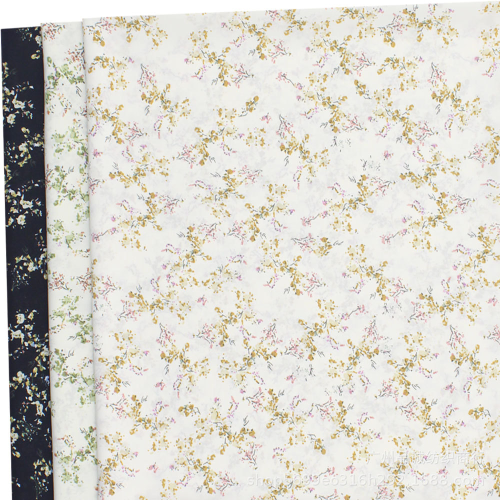 芙蓉麻印花 日韩小碎花朵雪纺印花布 童装女装吊带裙连衣裙面料