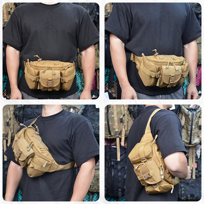Multifuncional al aire libre triple bolso de cintura 6l militar fan tactico bolso de pecho impermeable hombro mochila deportiva de senderismo de bicicleta