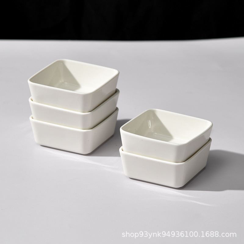 Ceramic Square Small Dish Japanese Flavor Dish Snack Dish Hot Pot Dipping Bowl Commercial Creative Barbecue Seasoning Dish Restaurant Ceramic Square Small Dish Japanese Flavor Dish Snack Dish Hot Pot Dipping Bowl Commercial Creative Barbecue Seasoning Dish Restaurant