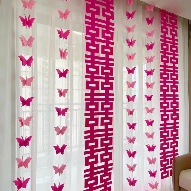 Venta caliente decoración de la habitación de la boda mariposa Garland largo XI-en forma de mariposa traje de cortina de los hombres y las mujeres de la plaza Nueva Casa diseño de fondo