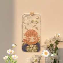 原创油画女孩小米11透明全包红米NOTE12软防摔12C适用CIVI2彩绘13