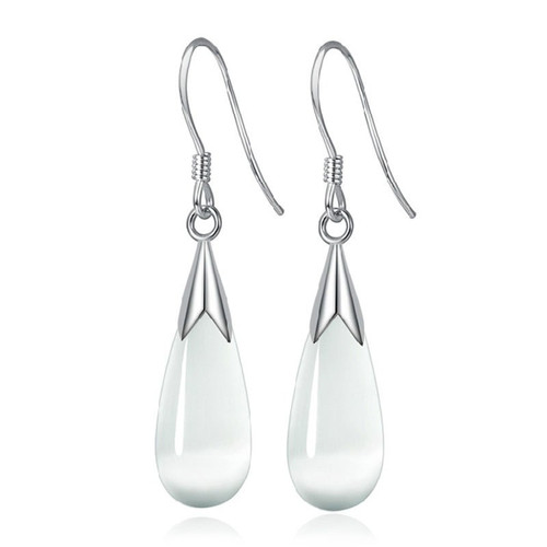 Cross-border fashion cat's eye drop earrings Korean version accessories jewelry factory women's silver-plated earrings for women