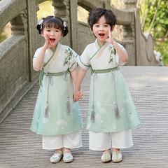 幼兒園六一兒童節表演出服夏男女童國學漢服唐裝中國古典舞蹈套裝