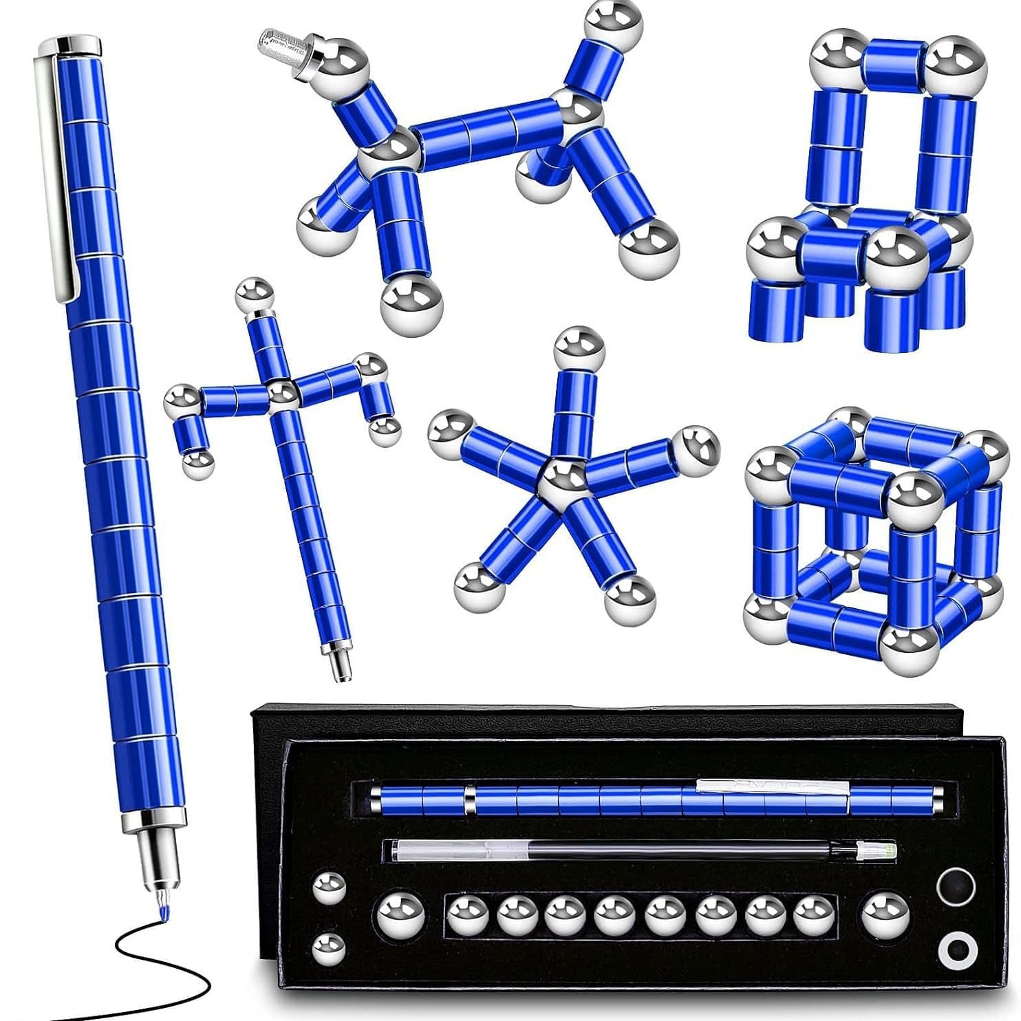 새로운 스타일 - 작은 종이 상자 세트 - 진한 파란색 펜