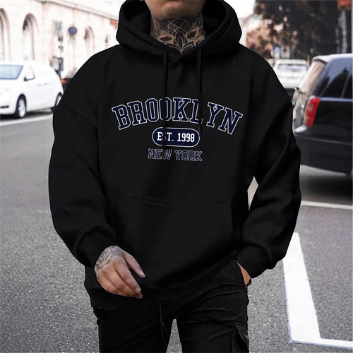 Brooklyn Est 1998 New York Printing Men Hoodies Harajuku Cre