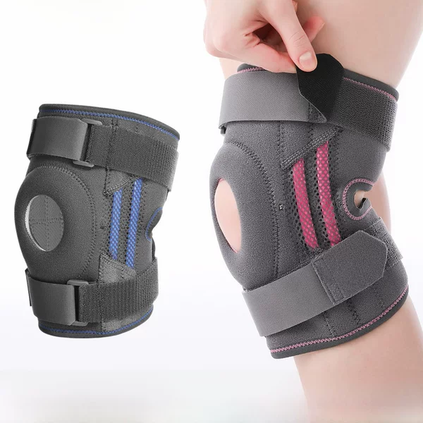 Silicone Sports Knee Pads, Running and Cycling, Outdoor Spring Leg Pads, Bicycle Pressurized Shock-Absorbing Adjustable Protective Gear in Stock