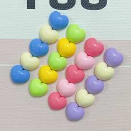 亮面马卡龙爱心小号树脂配件手机壳围边发夹发饰配饰洞洞鞋水杯贴