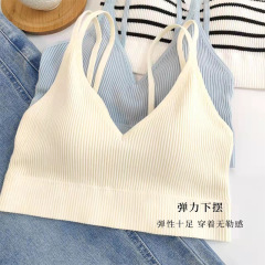 韓国東大門原単固定杯美背精致ストライプ内にtシャツを着て肌に優しい品質の下着を着て胸を巻いています。