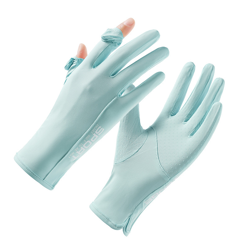 Guantes de protección solar, protección para mujer de verano, protección UV, conducción de seda de hielo, bicicleta eléctrica al aire libre, guantes cortos delgados image 10