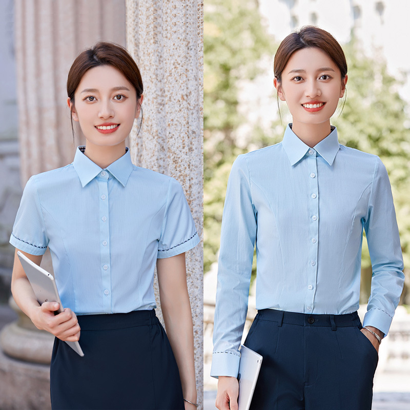 Postal overalls women's short-sleeved long-sleeved shirt Post Office China savings bank salesperson shirt skirt suit summer