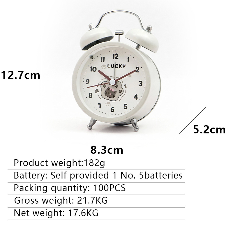 Nuevos estudiantes de secundaria y secundaria transfronterizos timbre de escritorio de metal pequeño reloj de despertador para niños lindos dormitorios animados mini despertador image 11