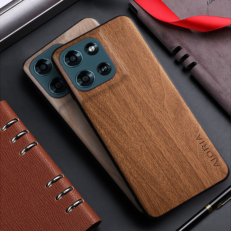Suitable for Motorola Moto g Play 2026 Edge 70 Simple Interwoven Wood Grain Phone Case