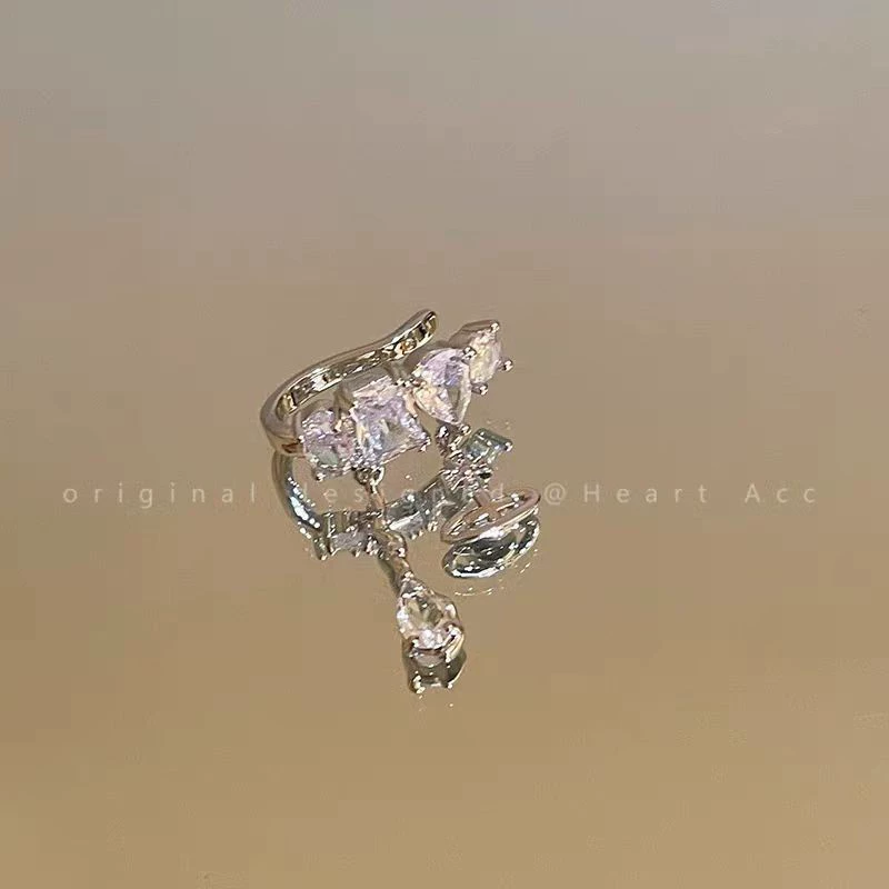 Серёжка-ножка с бантом, серьги, без пирсинга, стиль лёгкой роскоши, стиль высокого качества