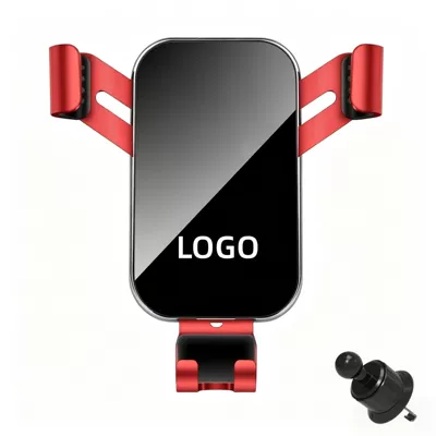 Car phone holder – Luxury Car Air Vent Universal - customized-logo-sports-red-air-outlet-spiral-hook-base-square-metal-arm