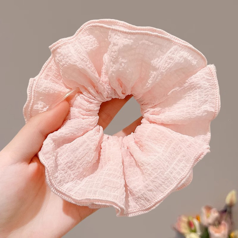 Corbata de pelo de intestino de lunares de crema grande coreana, gomas de goma de cola de caballo suaves para mujer, accesorios para el cabello de bola, accesorios para el cabello, cuerda para la cabeza