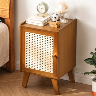 Bedside Table Storage Rack Small Cabinet Simple Modern Storage Cabinet Solid Wood Home Bedroom Rental Room Simple Children
