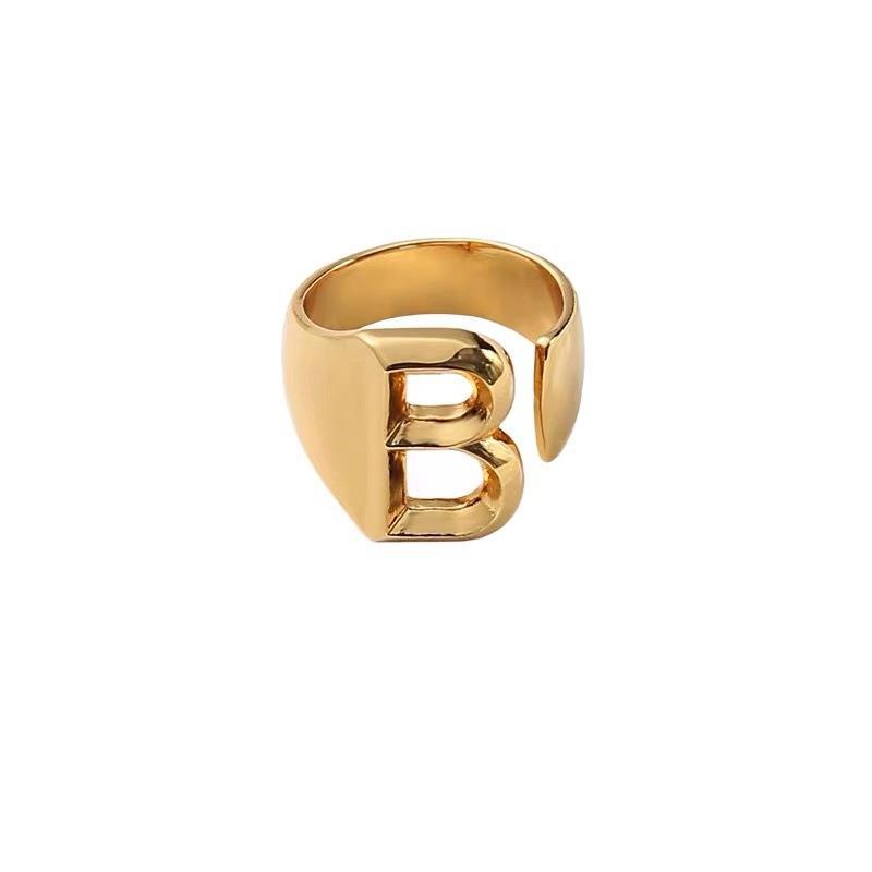 Fashion Letter Copper Plating Open Ring 1 Piece