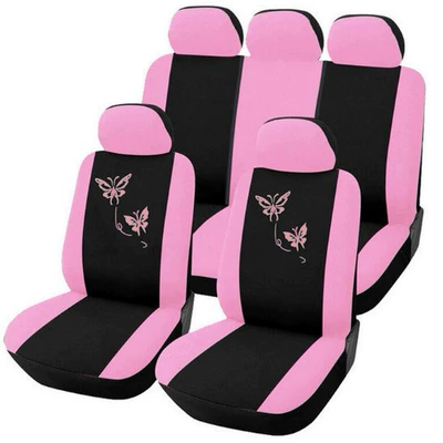 Purple Pink Butterfly Embroider Suitable for | Universal seat cover