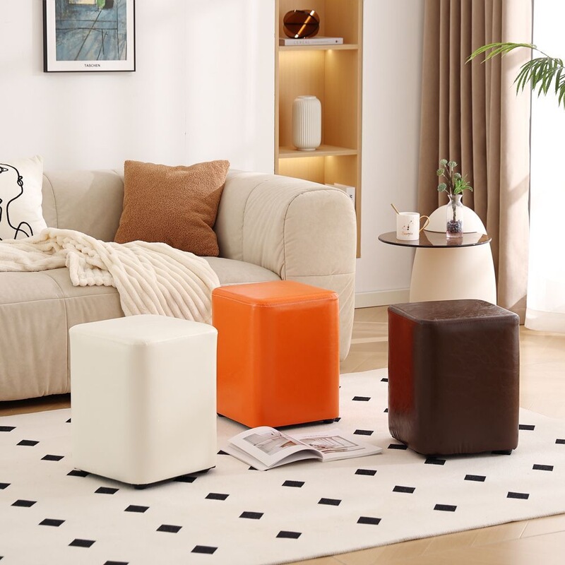 Small stool for home use, low stool, square stool, bench for living room, comfortable for long-term sitting without fatigue, sturdy and durable small chair, sofa stool