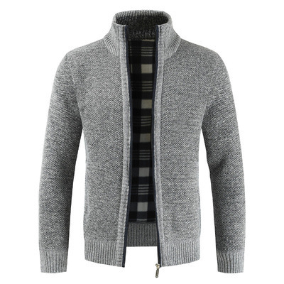 2020 Comercio exterior transfronterizo Otoño e Invierno nuevos hombres de cuello alto cardigan suéter con cremallera suéter de abrigo de manga larga Hombre moda masculina