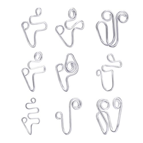 9-Piece European and American Cross-Border Fake Nose Studs Set: Open U-Shape African No-Piercing Nose Clips & Women's Fake Nose Rings