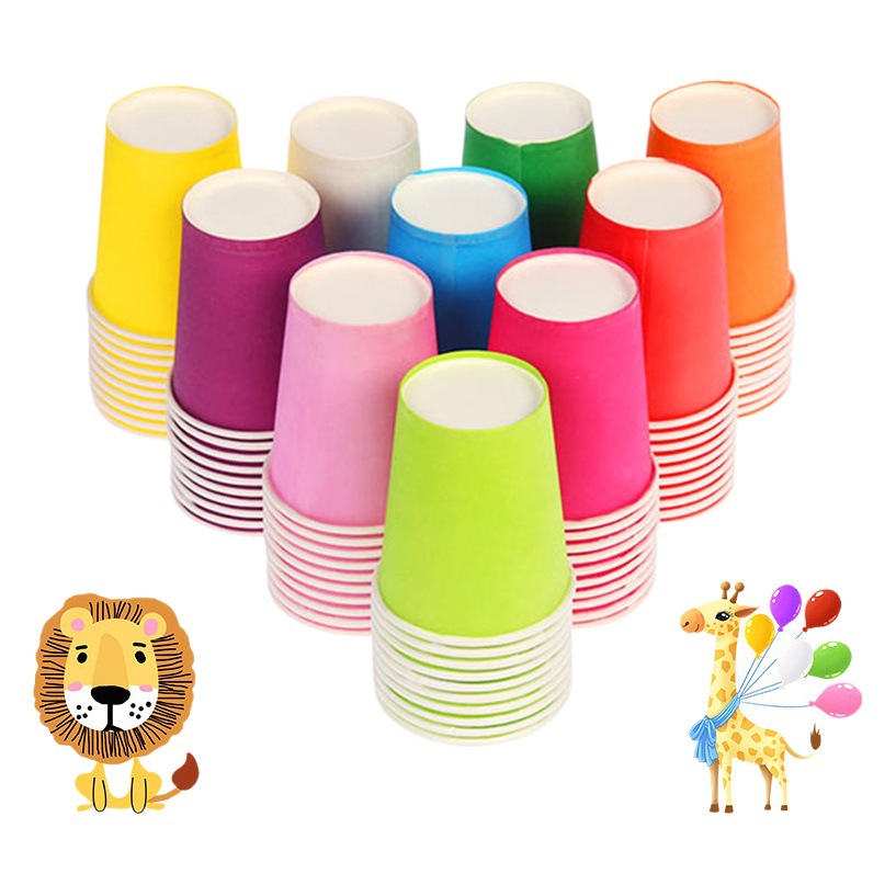 Taza de papel desechable bricolaje taza de papel engrosada taza de papel de color niños de Kindergarten taza de papel de color hecho a mano al por mayor