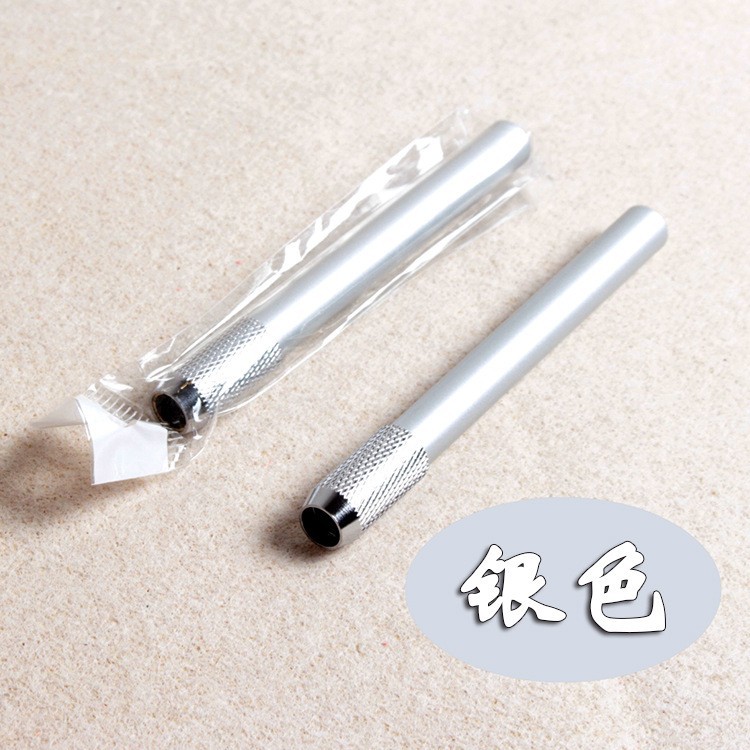 Venta al por mayor de color de metal de varilla de una sola cabeza extensor de lápiz dispositivo de alargamiento de lápiz conector de la pluma cepillo de varilla de alargamiento