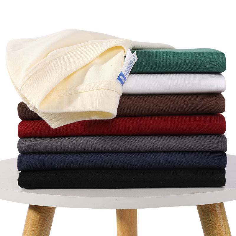 Heavyweight 260g Xinjiang Pure Cotton Long-Sleeve Loose-Fitting Spring and Autumn Crew Neck Long-Sleeve Base Layer Loose-Fit Undershirt for Men