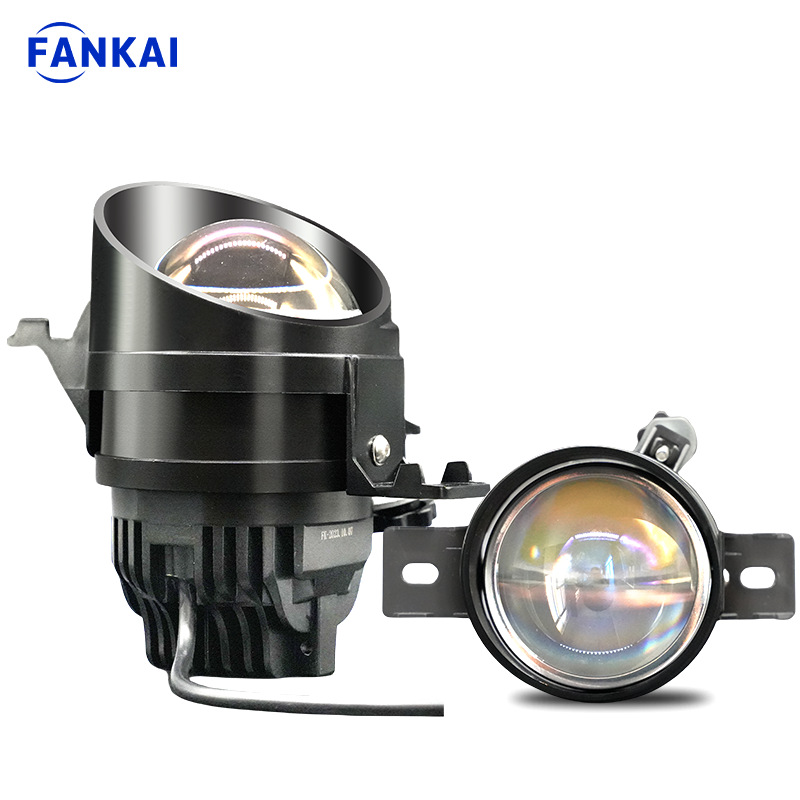 3 Inch nuevo X3 copa de luz doble LED tres colores luz antiniebla doble lente modificación coche luz lejana y cercana luz blanca luz amarilla image 5